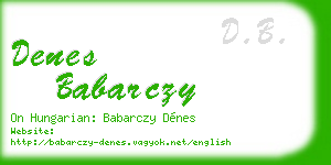 denes babarczy business card